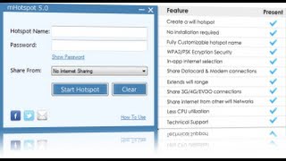 mhotspot - Turn your Laptop into a Wifi Hotspot