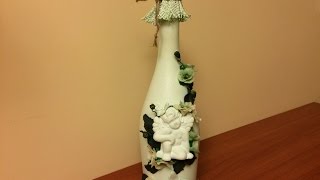 Декорирование бутылки к 8 Марта (2) (Decorating bottles March 8 (2).