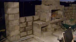 Building my Outdoor Fireplace and Patio surrounding Wall