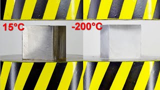 500 ТОННЫЙ ГИДРАВЛИЧЕСКИЙ ПРЕСС СЖИМАЕТ МЕТАЛЛ ОХЛАЖДЕННЫЙ В ЖИДКОМ АЗОТЕ