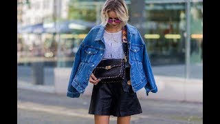 Casual Street Style for Wearing a Jeans Jacket and Skirt