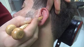 ASMR TURKISH BARBER EAR MASSAGE =NECK CRACK=chest,throat,face,foot,sleep massage =kulak,boğaz,masajı