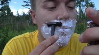 БРИТЬЁ ЛИЦА в лесу SHAVING FACE КАК ПОБРИТЬСЯ БРИТЬ СБРИТЬ УСЫ БРЕЕМ БОРОДУ LIVE