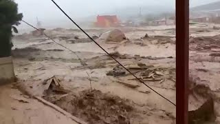The capital Luanda is flooded! Flash flooding in Angola. Africa.