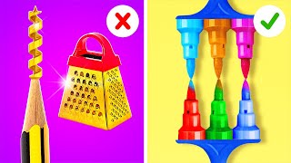 TANTANGAN MENGGAMBAR WARNA-WARNA DAN KIAT SENI KEREN || Ide Cerdas dan Trik DIY oleh 123 GO! Like