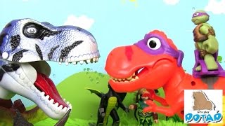 Мультик про Динозавров TMNT Черепашки Ниндзя Мультик T-Rex with Donnie Донни на Острове Динозавров