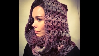 CUELLO Tejido a Crochet Fácil. con CAPUCHA. "ROSALIA" (PUNTO V)