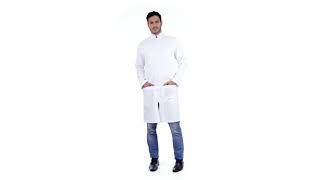 Jaleco Style Branco Com Zíper Branco Masculino | Faíko Jalecos