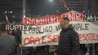 Italy: Opponents of COVID Green Pass rally in Milan