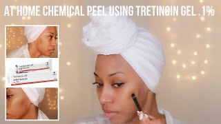 At Home Chemical Peel Using Tretinoin Gel .1% | Day 1 | How to Apply