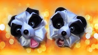 How to make crafts Ribbons animal Panda, DIY craft ideas / Поделки из ленточек - Панда
