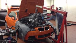 BMW E92 M3 Engine Removal for DINAN Stroker 4.6L
