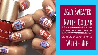Ugly Sweater Nails Collab || Hēhē 060