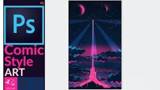 Comic Art Style Artwork in Adobe Photoshop CC | Speed Art