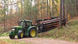 Полуприцеп BMF 12T2 и гидроманипулятор BMF 750 сортиментовоз, машина погрузочная, лесная тележка