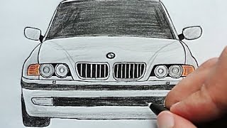 Как нарисовать Машину Бумер BMW(Любительская работа)(Ehedov Elnur)Wie man ein Auto BMW zieht