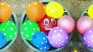 POPPING BALLON!! pecahin semua balon demi slime dan permen viral , balon warna warni di dalam ember
