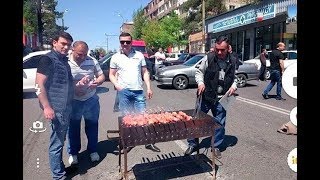 Протест по-армянски: музыка, танцы, шашлыки. Видео из Еревана 2 мая 2018