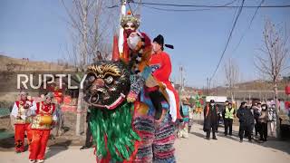 China: Lunar New Year celebrations kick off with lively 'Beast on Stilts' performance in Shanxi