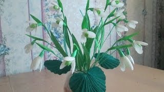 1) Подснежник.Цветок из ткани своими руками./1 часть/Мастер класс/