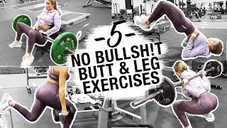 5 GLUTE & LEG EXERCISES YOU NEED TO KNOW | BOOTY & HAMSTRING WORKOUT WITH BASIC GYM EQUIPMENT