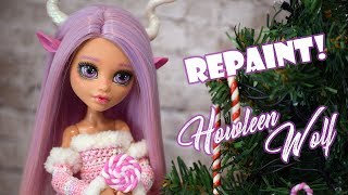 Repaint! OOAK Howdeen Wolf. Custom Monster High Doll Repaint. NewYear  \ Christmas