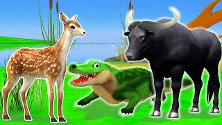 भैंस मगरमच्छ और हिरण Kahani - Hindi Kahaniya - Panchatantra Moral Stories -  Fairy Tales in Hindi