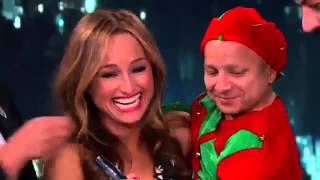 Sexy Mom Cooks with Dwarf Baby in her arm