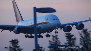 Sunrise Singapore A380 Landing Heathrow
