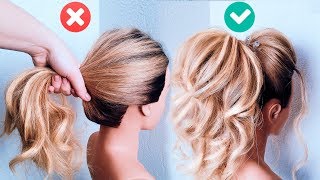 Обучение прическам. ВЫСОКИЙ ОБЪЕМНЫЙ ХВОСТ. Прическа на Выпускной. Messy Voluminous High Ponytail