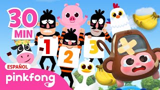 Cinco Monitos Saltando en la Cama y Más Canciones Infantiles | Pinkfong en español