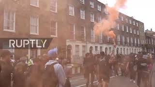 UK: Hundreds of anti-vaccine passport protesters continue march towards Google HQ