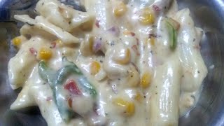 #pasta |Creamy, cheesy white sauce pasta recipe with mayonnaise for beginners
