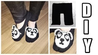 DIY//ТАПОЧКИ-ПАНДЫ ПОДРОБНЫЙ МК