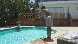 TRYING TO SWIM IN LA... (P.S I CAN'T SWIM)