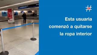 Escándalo en el Aeropuerto de Miami, una mujer se desnuda delante de todos