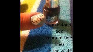 Diagnol Zebra Nails