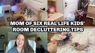 REAL LIFE KIDS' ROOM DECLUTTERING TIPS | MOM OF SIX | DECLUTTERING PROGRESS