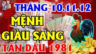 Tử Vi 3 Tháng Tới Tuổi Tân Dậu 1981, Nổ Hũ PHÁT TÀI, Trúng Lớn Liên Tục, TIỀN VỀ Như Nước, GIÀU TO