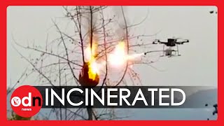 Flamethrowing Drone Torches Wasp Nests in China