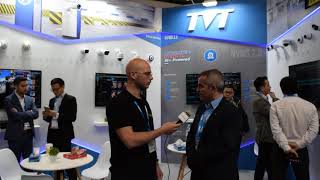 Μιχάλης Τσόχος της Sigma Security στο περίπτερο της TVT @ IFSEC 2019