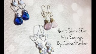 Heart-Shaped Ear Wire Earrings by Denise Mathew