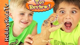 Jurassic World TOY T-Rex Dino! Annoying Toy Review with HobbyPig + HobbyFrog HobbyKidsTV