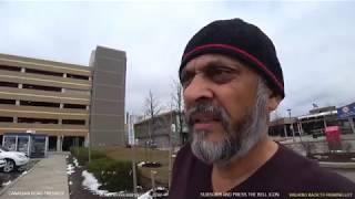 WALKING IN COLD WEATHER AFTER SNOW FALLING IN MISSISSAUGA I CANADA
