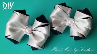 Бантики из лент ШКОЛЬНЫЕ КАНЗАШИ DIY Bows made of ribbon Kanzashi Laço de Cetim Curva da fita Baugen