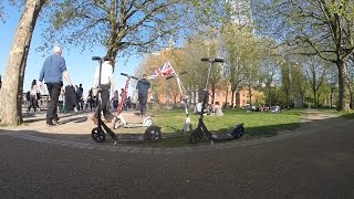 London Scooting - Adults on micro scooters