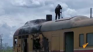 Locomotivă diesel, în flăcări pe linia ferată Ocnița-Bălți, în perimetrul orașului Dondușeni