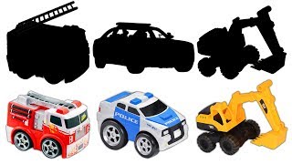 Learn Street Vehicles Names & Sounds Excavator Ambulance #Wrong Shadow Matching Game For Toddlers