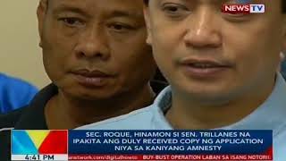 Sec. Roque, hinamon si Sen. Trillanes na ipakita ang duly received copy ng application ng amnesty