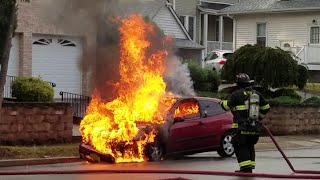 WOOD-RIDGE Fire Department Fully Involved Car Fire (Masdion Ave ) 9-1-16
